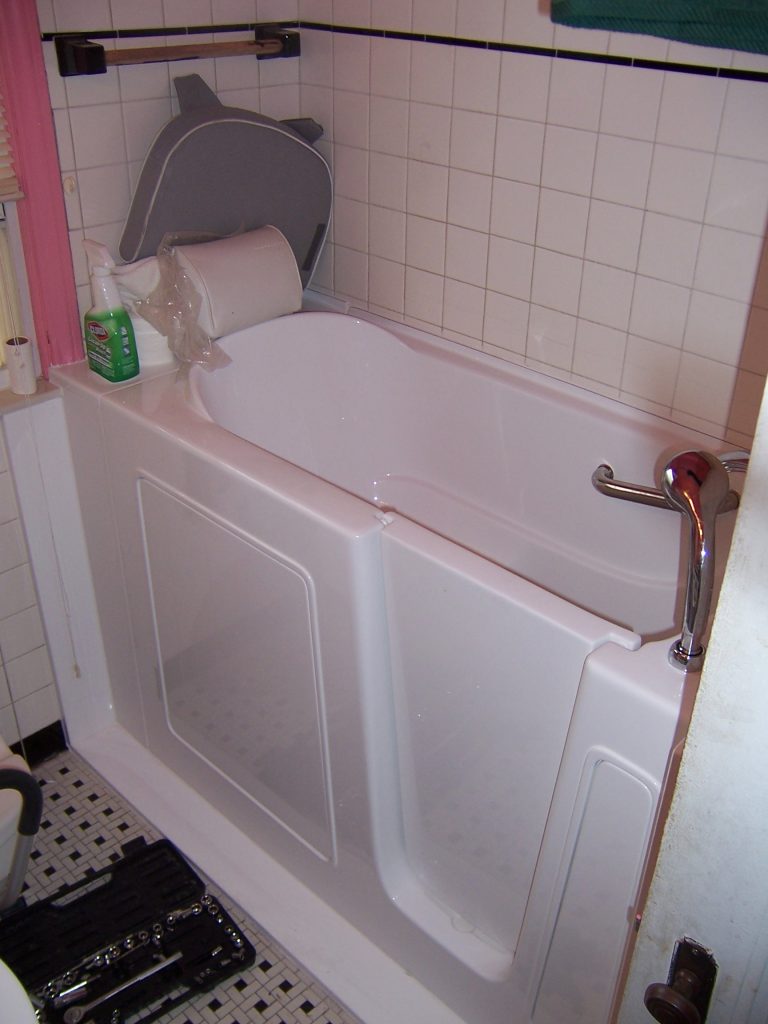 Walk-in tub installed by Bobson Construction Co.